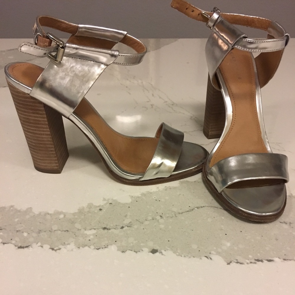 Chrome chunky heels